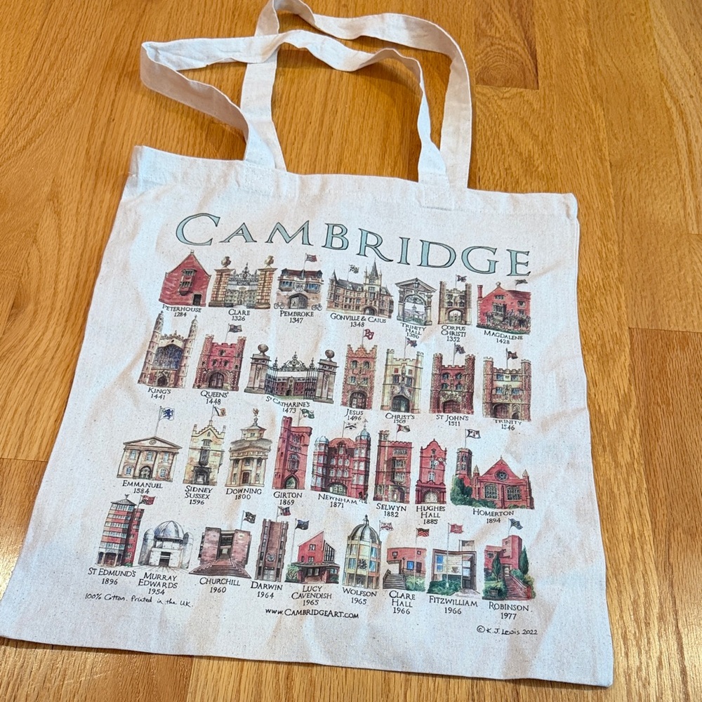 Cambridge Illustrated Tote Bag NWOT